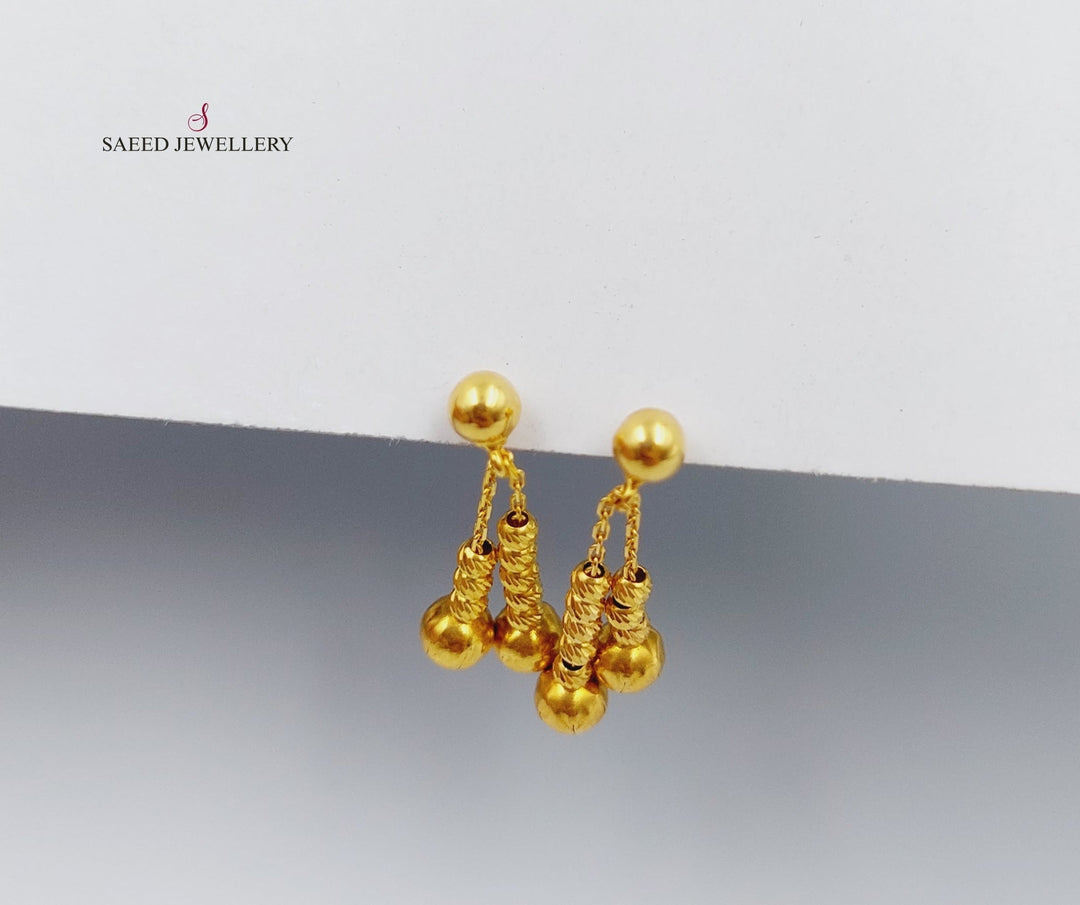 21K Gold Fancy screw Earrings by Saeed Jewelry - Image 6