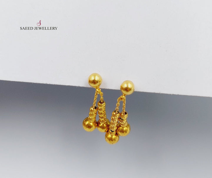 21K Gold Fancy screw Earrings by Saeed Jewelry - Image 10