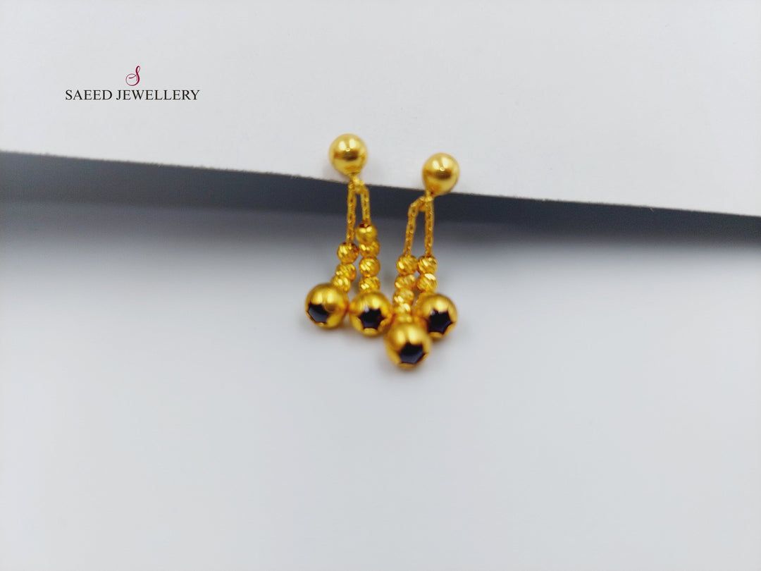 21K Gold Fancy screw Earrings by Saeed Jewelry - Image 12