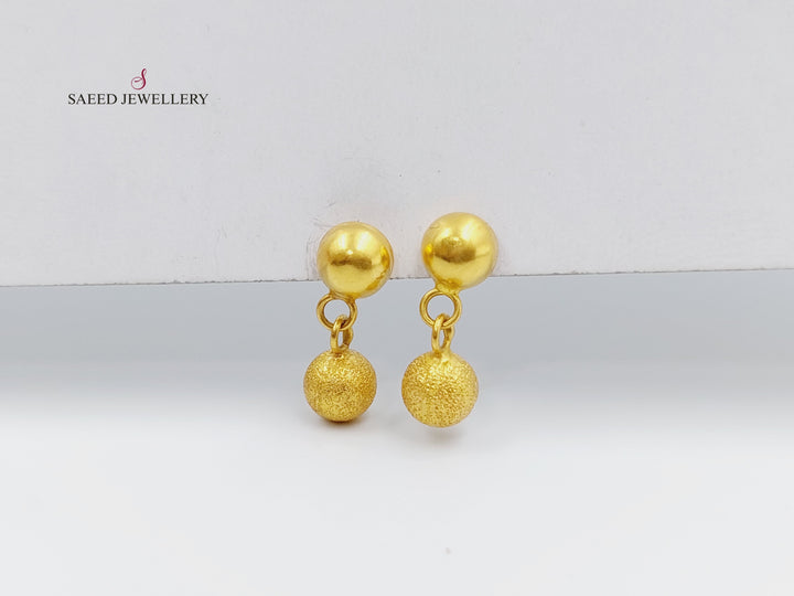 21K Gold Fancy screw Earrings by Saeed Jewelry - Image 5