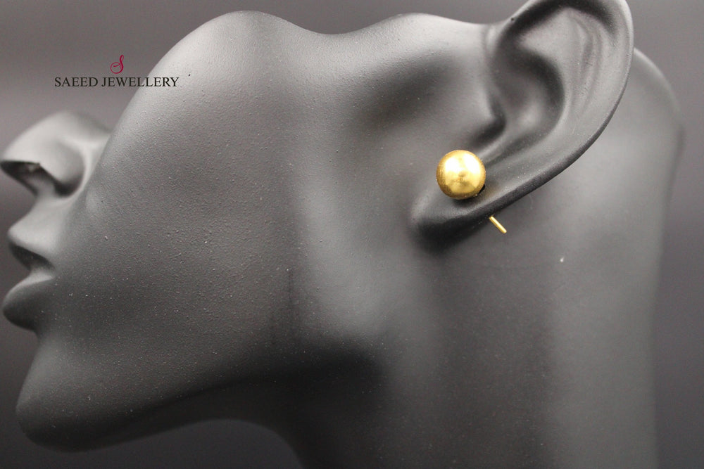 21K Gold Fancy screw Earrings by Saeed Jewelry - Image 2