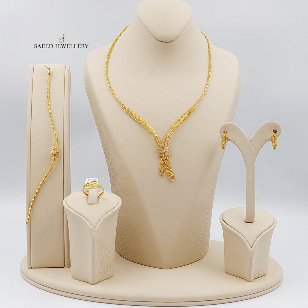 21K Gold Four Pieces Fancy Set by Saeed Jewelry - Image 1