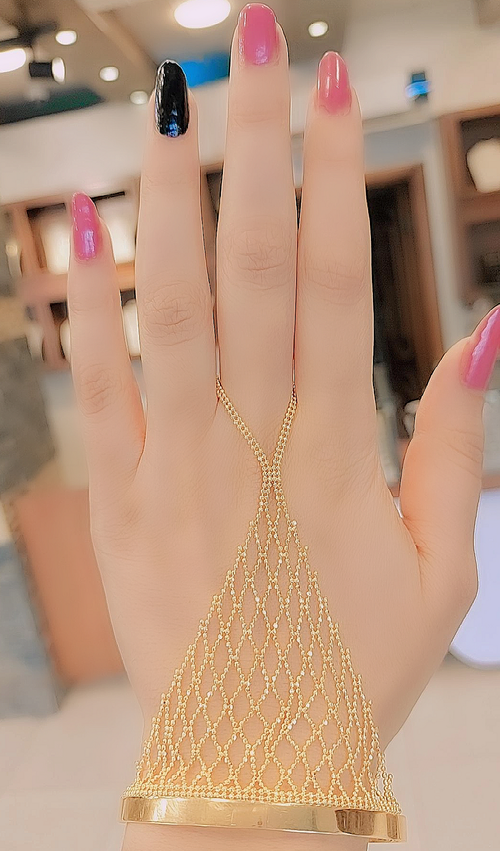 21K Gold Fansy Hand Bracelet by Saeed Jewelry - Image 2