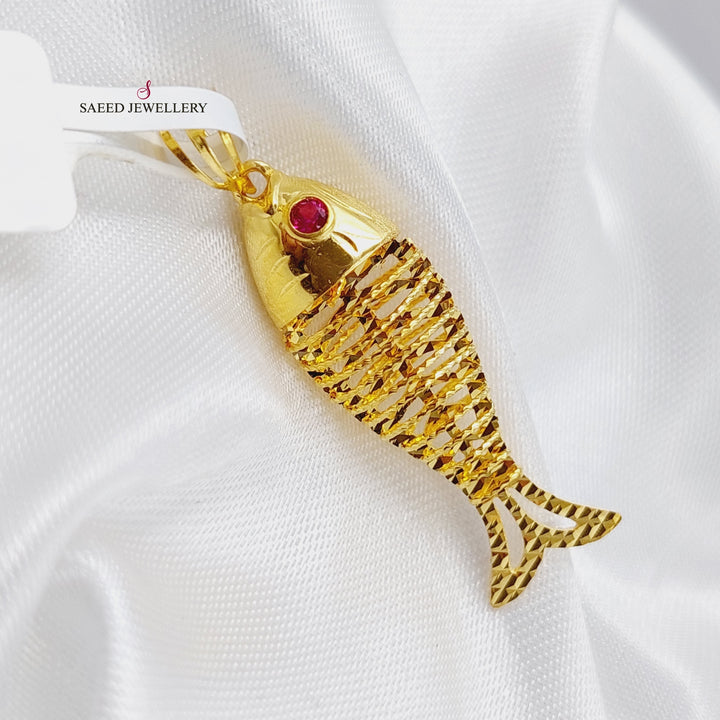 21K Gold Fish Pendant by Saeed Jewelry - Image 1