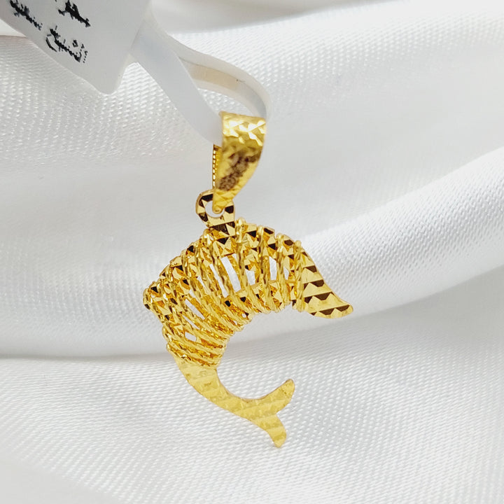 21K Gold Fish Pendant by Saeed Jewelry - Image 3