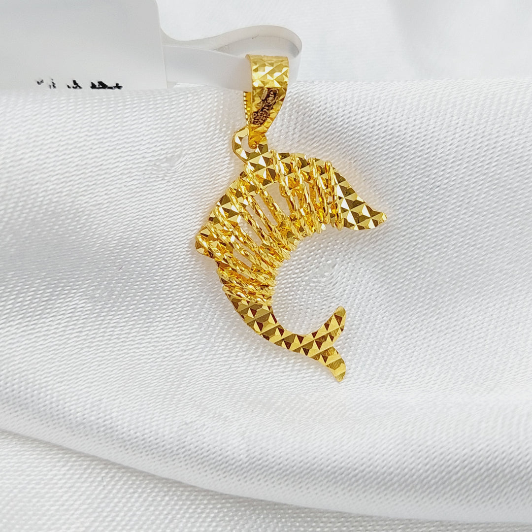 21K Gold Fish Pendant by Saeed Jewelry - Image 4