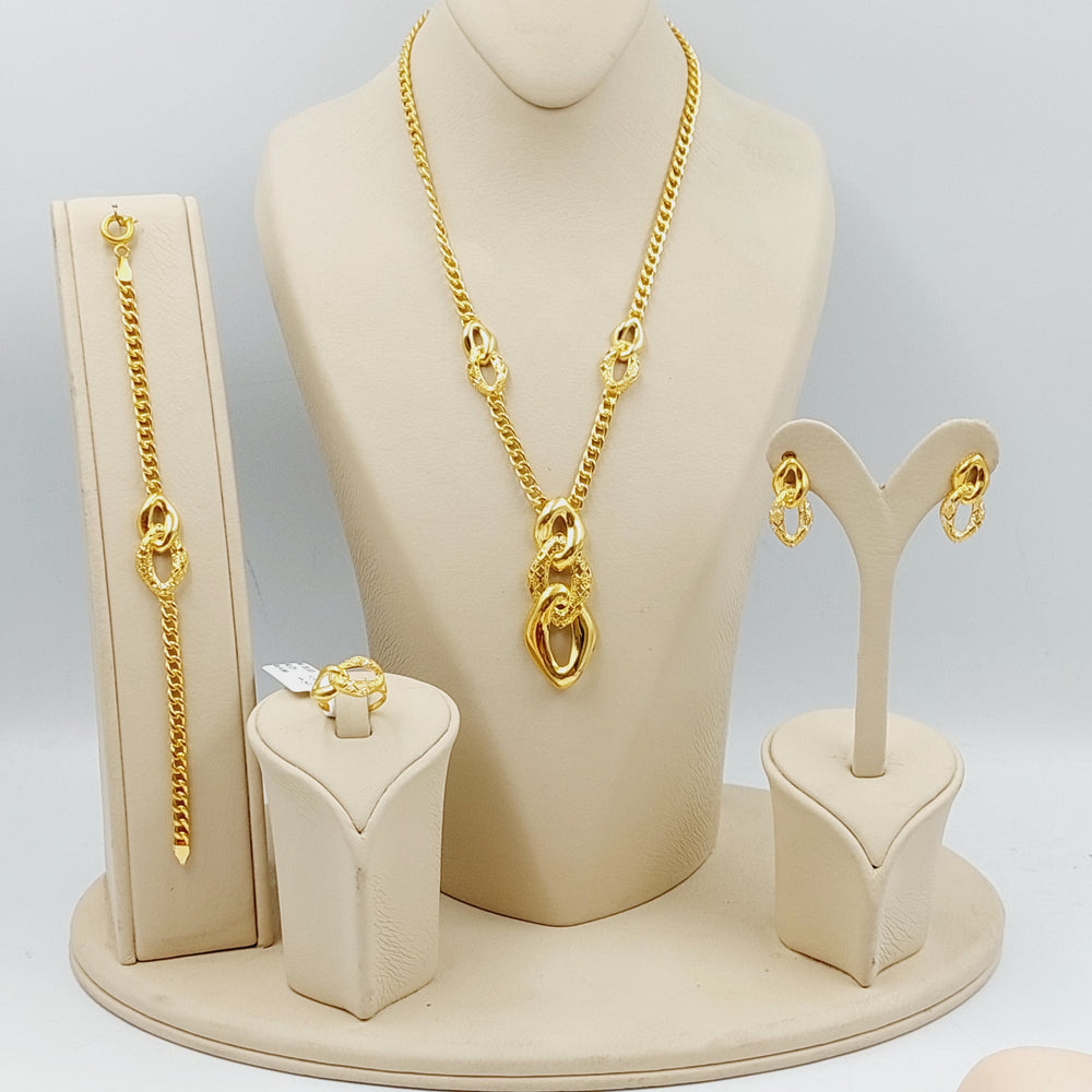 21K Gold Four Pieces Fancy Set by Saeed Jewelry - Image 2