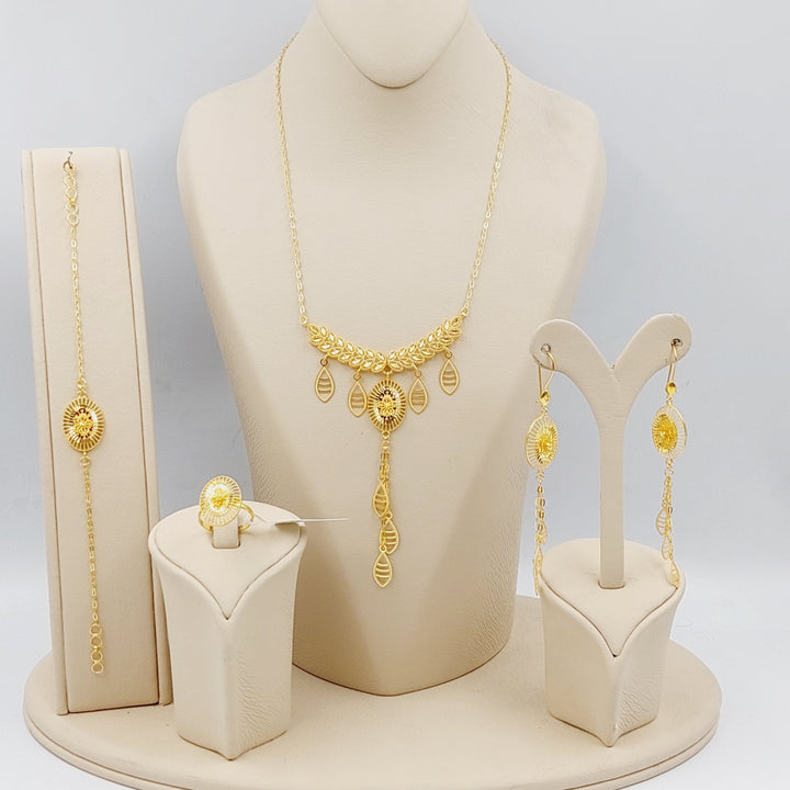 21K Gold Four Pieces Kuwaiti Set by Saeed Jewelry - Image 1