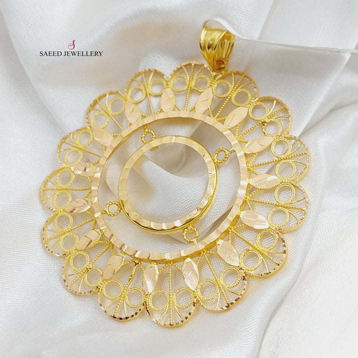 21K Gold Lirat Rashadi Frame Pendant by Saeed Jewelry - Image 5