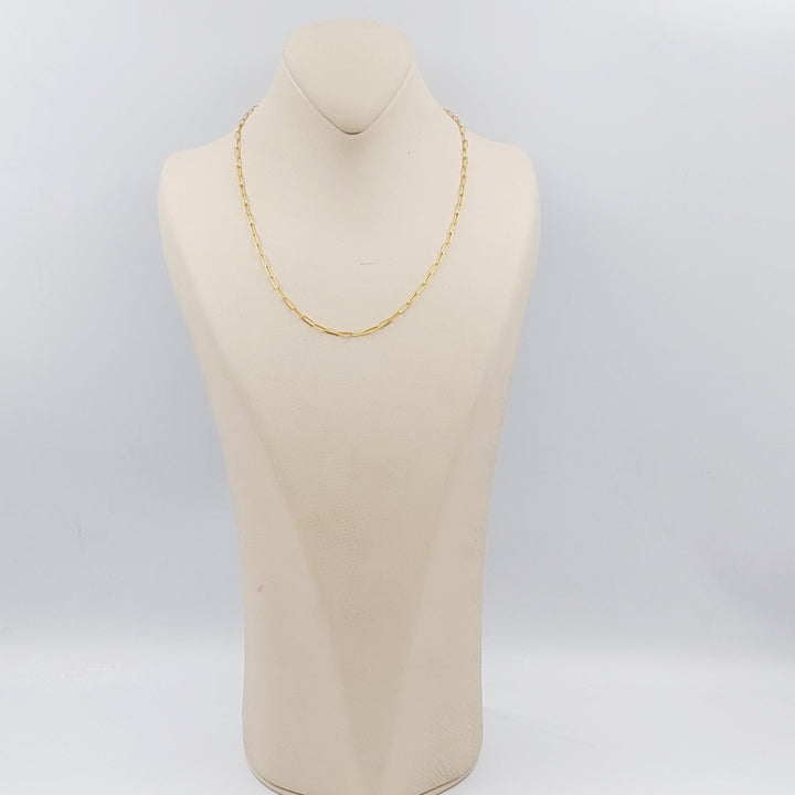 21K Gold 3mm Paperclip Chain 45cm by Saeed Jewelry - Image 3