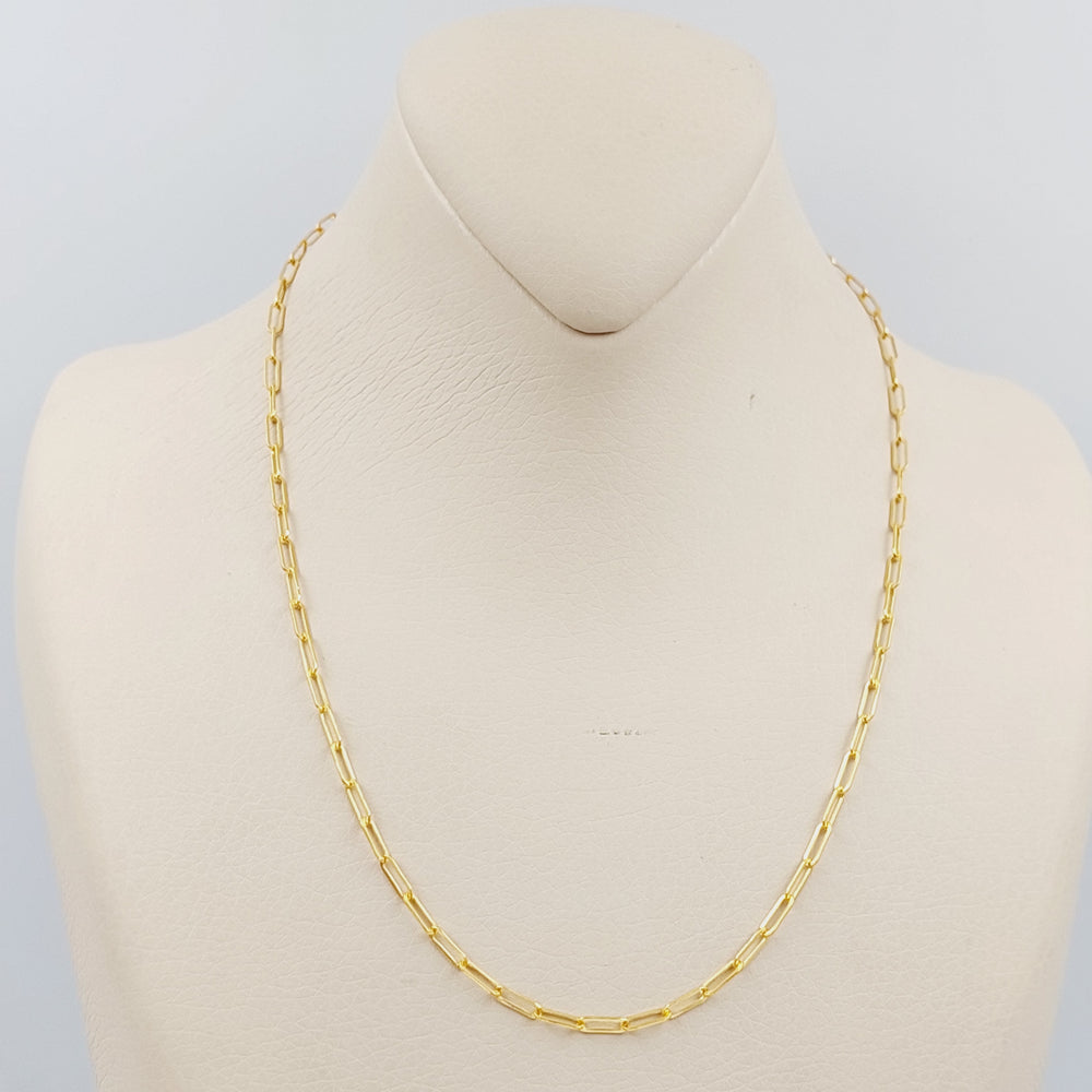 21K Gold 3mm Paperclip Chain 45cm by Saeed Jewelry - Image 2