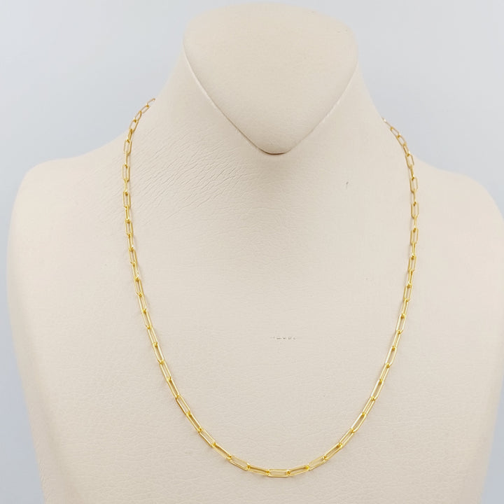 21K Gold 3mm Paperclip Chain 45cm by Saeed Jewelry - Image 2