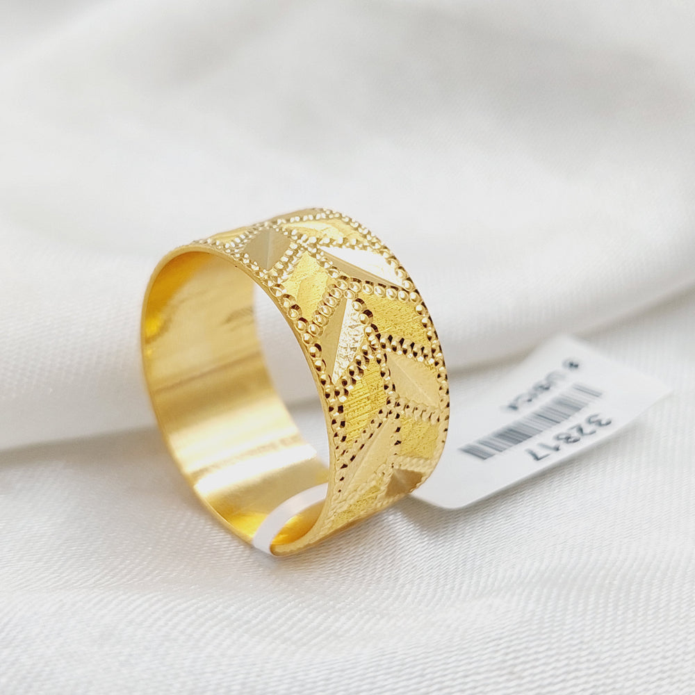 21K Gold Arrow CNC Wedding Ring by Saeed Jewelry - Image 2