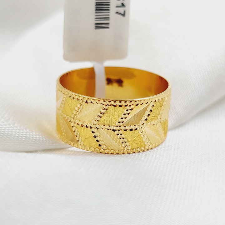 21K Gold Arrow CNC Wedding Ring by Saeed Jewelry - Image 4