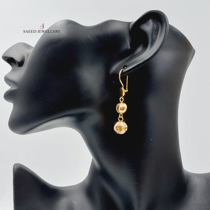 21K Gold Balls Earrings by Saeed Jewelry - Image 2