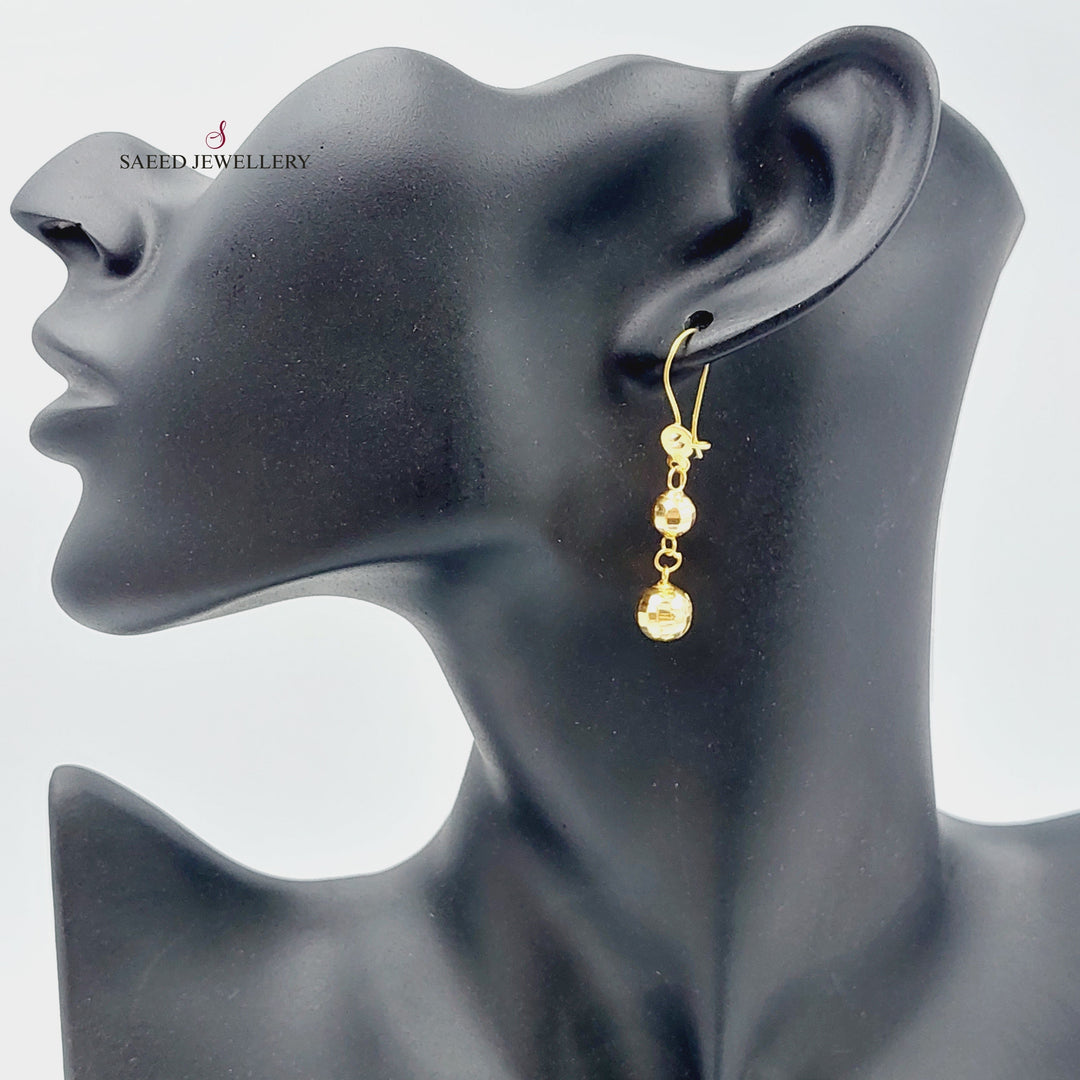 21K Gold Balls Earrings by Saeed Jewelry - Image 2