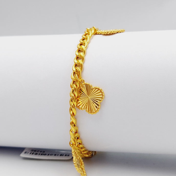 21K Gold Clover Joy Bracelet by Saeed Jewelry - Image 1