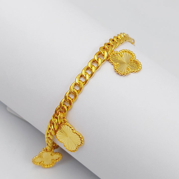 21K Gold Clover Joy Bracelet by Saeed Jewelry - Image 3