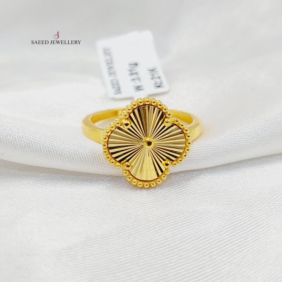 21K Gold Clover Ring by Saeed Jewelry - Image 3