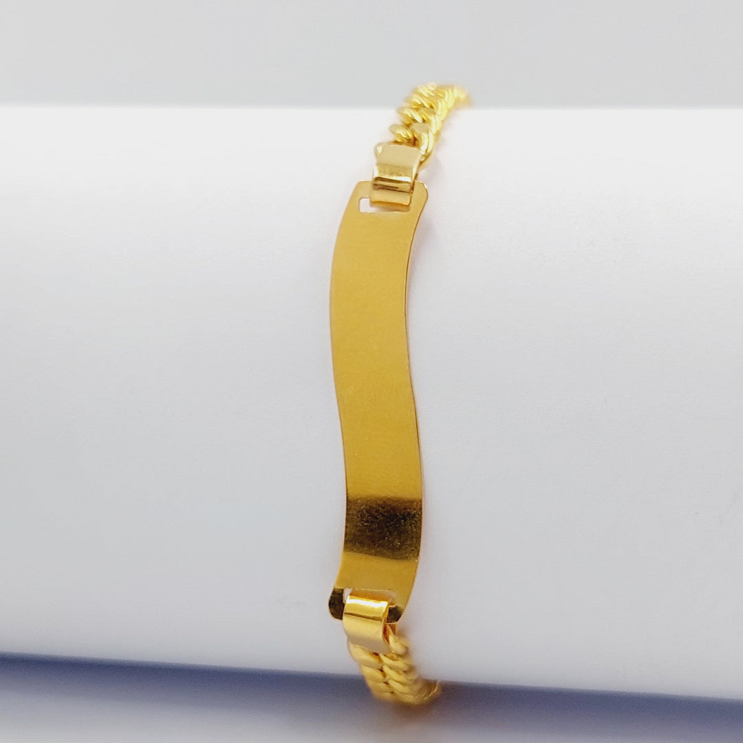 21K Gold Cuban Links Bar Bracelet by Saeed Jewelry - Image 4