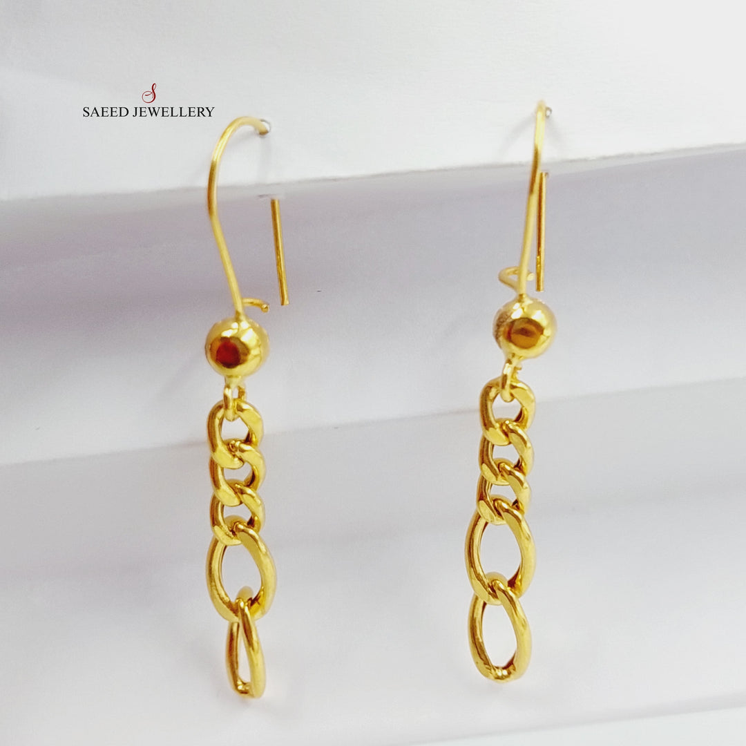 21K Gold Cuban Links Earrings by Saeed Jewelry - Image 1