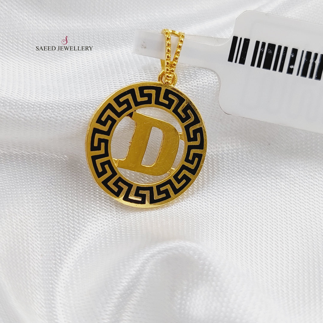 21K Gold D Letter Pendant by Saeed Jewelry - Image 1