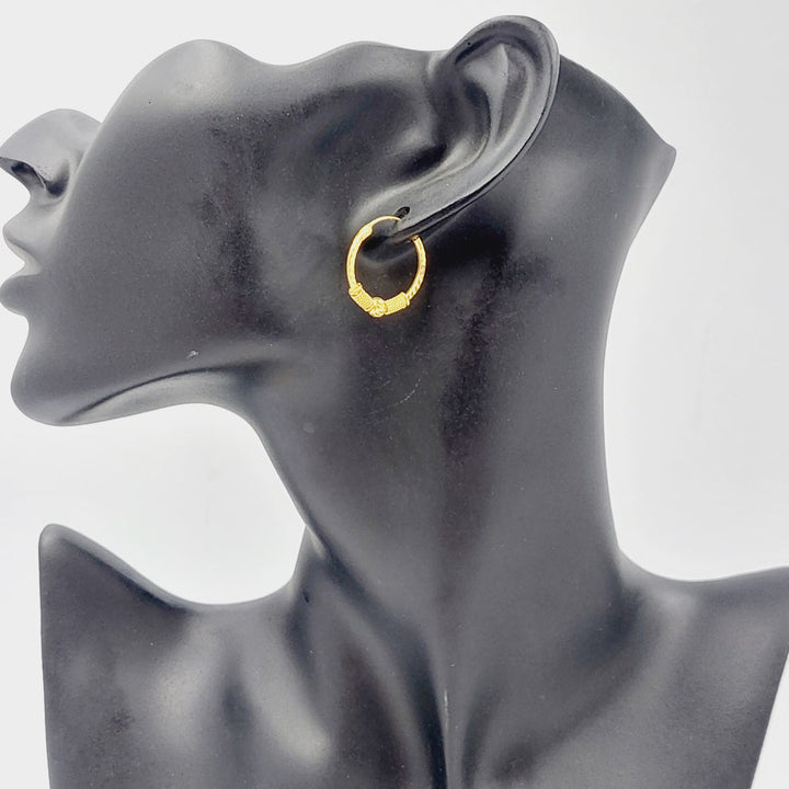 21K Gold Deluxe Earrings by Saeed Jewelry - Image 3