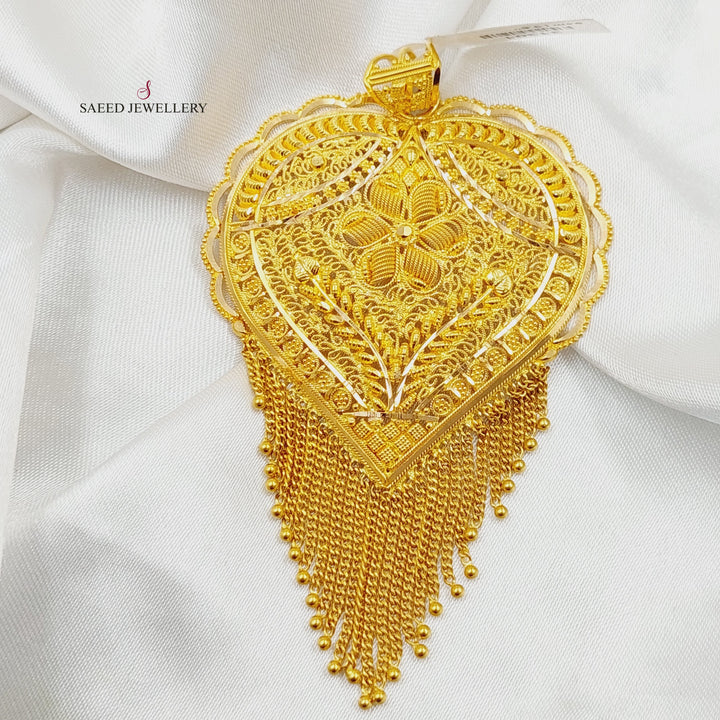 21K Gold Deluxe Indian Pendant by Saeed Jewelry - Image 4