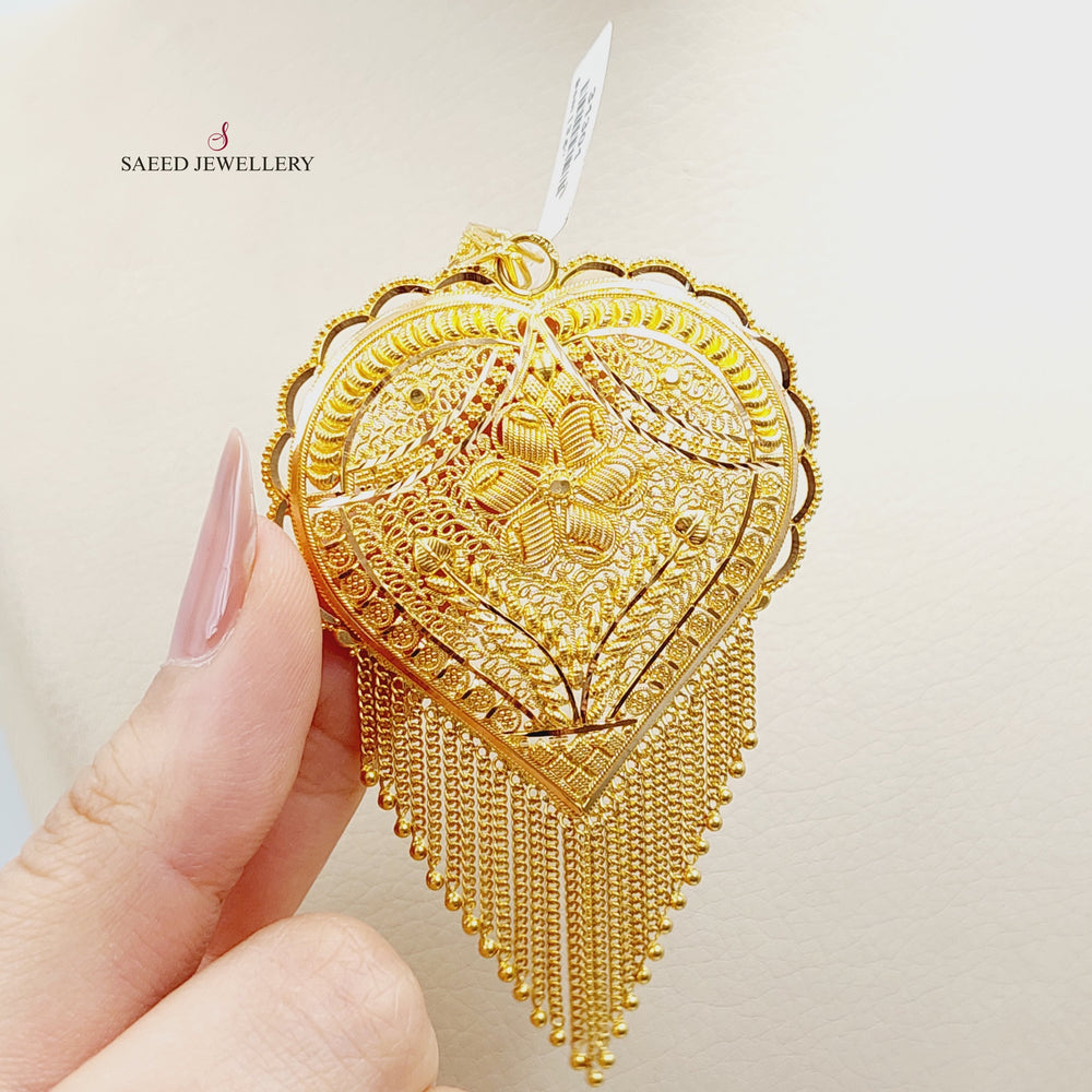 21K Gold Deluxe Indian Pendant by Saeed Jewelry - Image 2