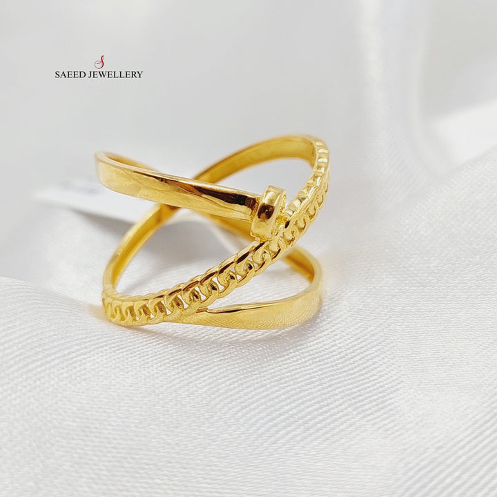 21K Gold Deluxe Nail Ring by Saeed Jewelry - Image 4