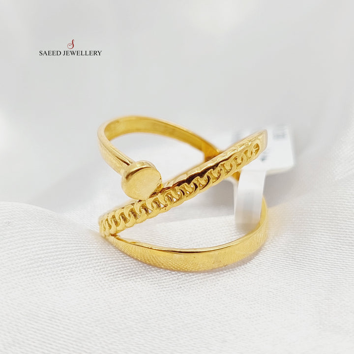 21K Gold Deluxe Nail Ring by Saeed Jewelry - Image 2