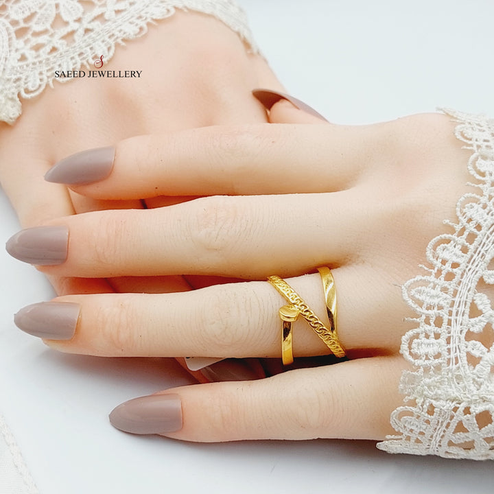 21K Gold Deluxe Nail Ring by Saeed Jewelry - Image 5