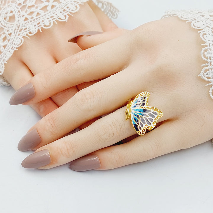 21K Gold Enameled Butterfly Ring by Saeed Jewelry - Image 4