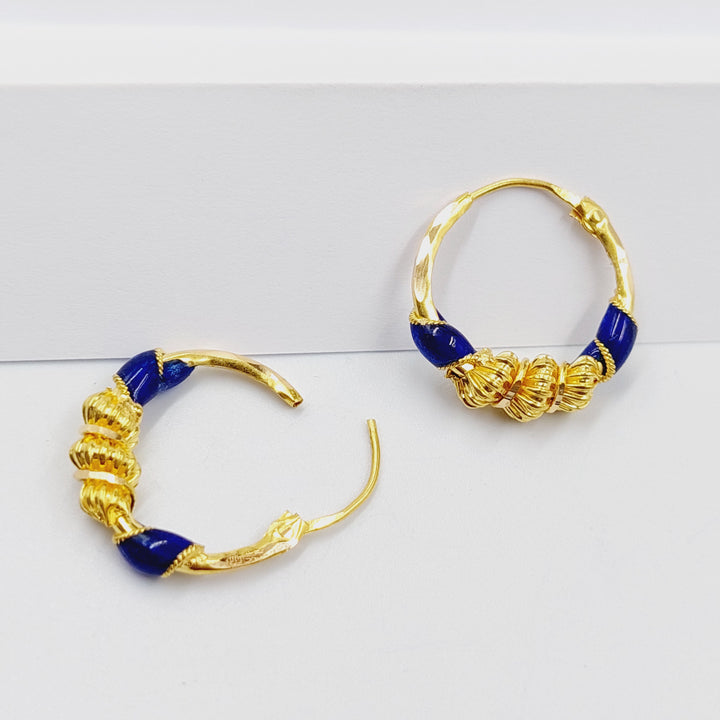 21K Gold Enameled Hoop Earrings by Saeed Jewelry - Image 4