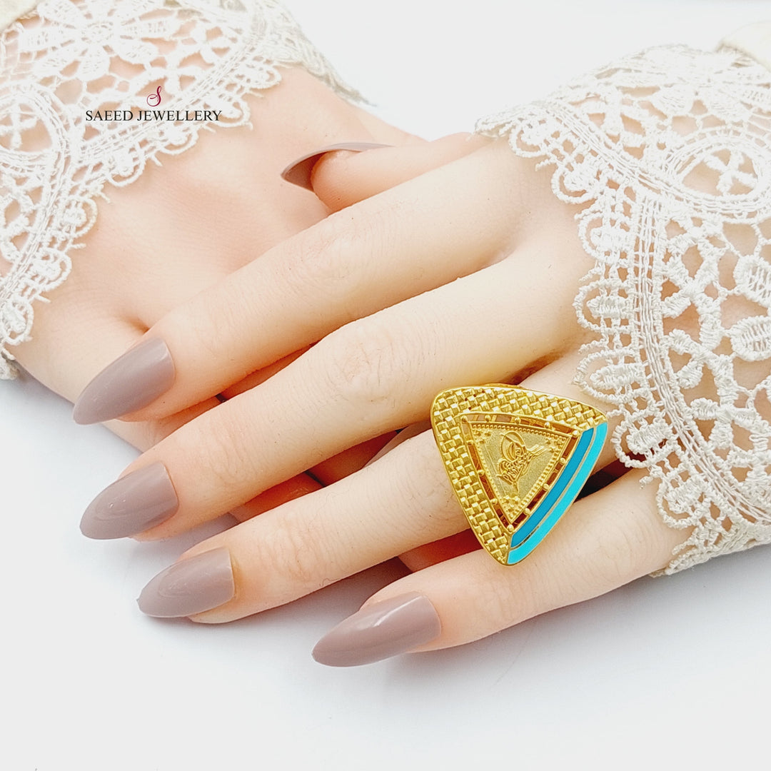 21K Gold Enameled Rashadi Ring by Saeed Jewelry - Image 5