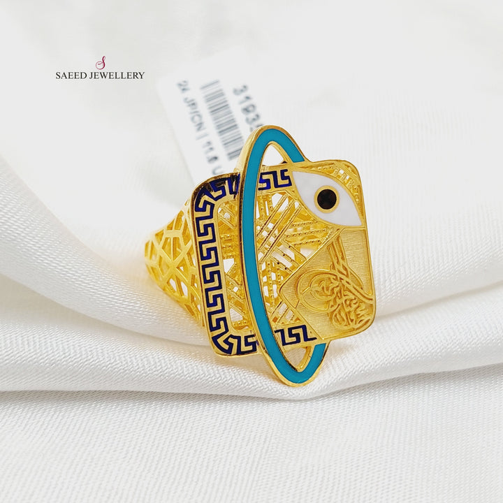 21K Gold Enameled Turkish Ring by Saeed Jewelry - Image 2