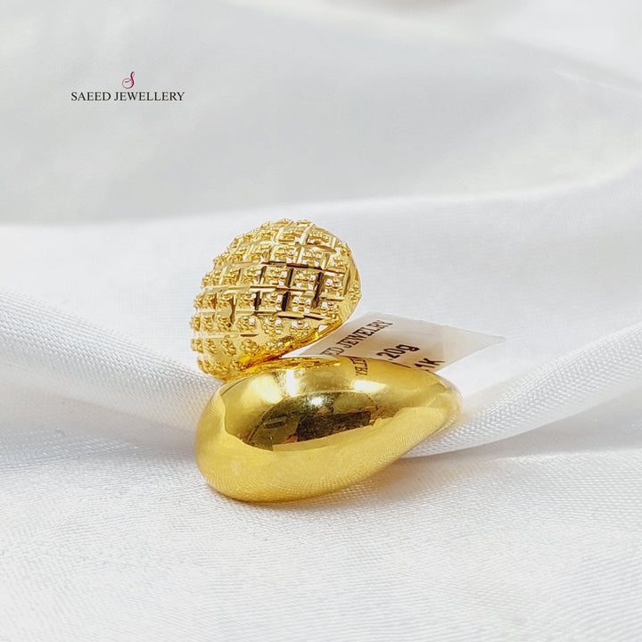 21K Gold Engraved Ring by Saeed Jewelry - Image 2