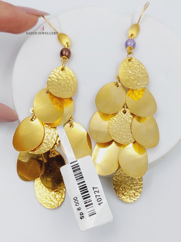 21K Gold Fancy Earrings by Saeed Jewelry - Image 1