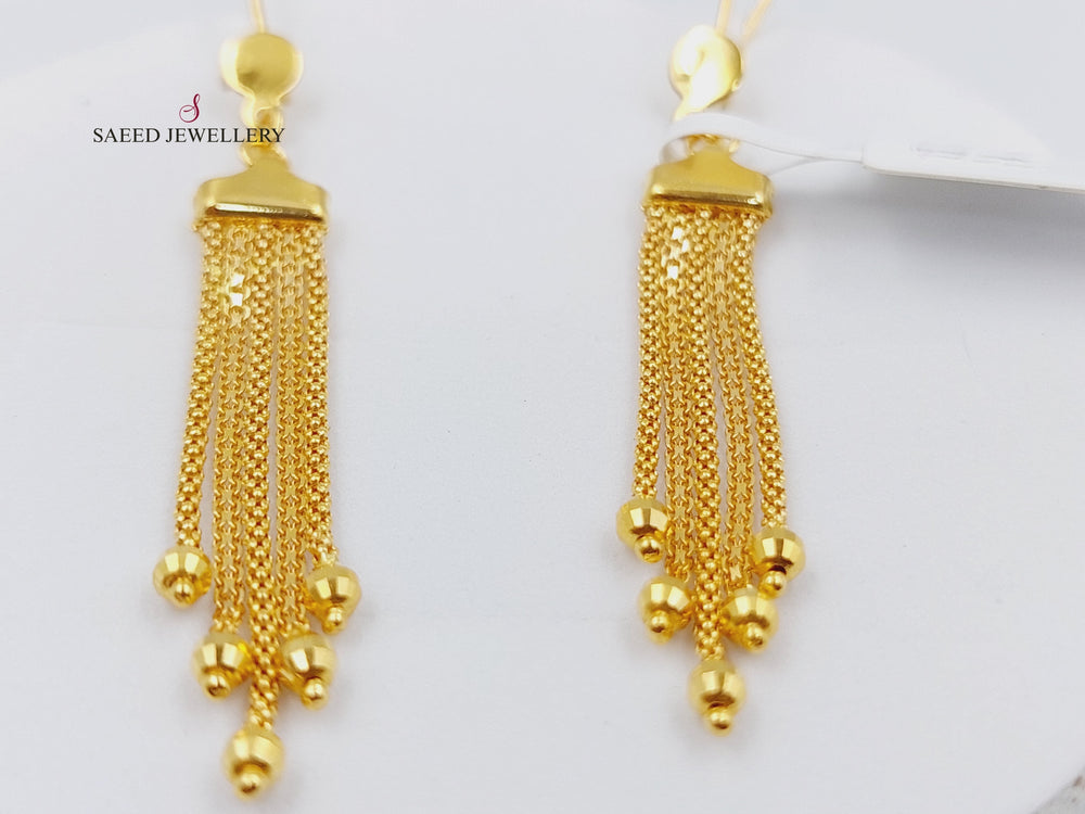 21K Gold Fancy Earrings by Saeed Jewelry - Image 2