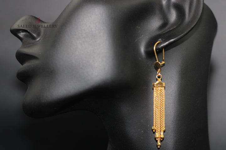 21K Gold Fancy Earrings by Saeed Jewelry - Image 3