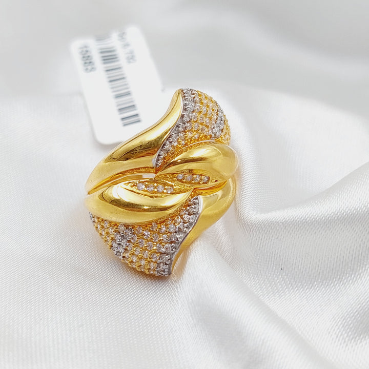 21K Gold Fancy Zirconia Ring by Saeed Jewelry - Image 9