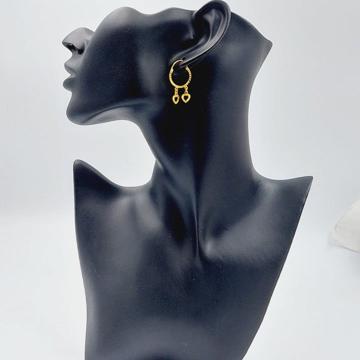 21K Gold Heart Earrings by Saeed Jewelry - Image 4