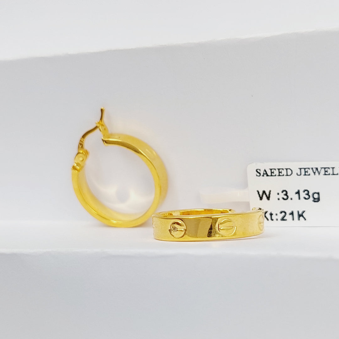 21K Gold Hoop Earrings by Saeed Jewelry - Image 1