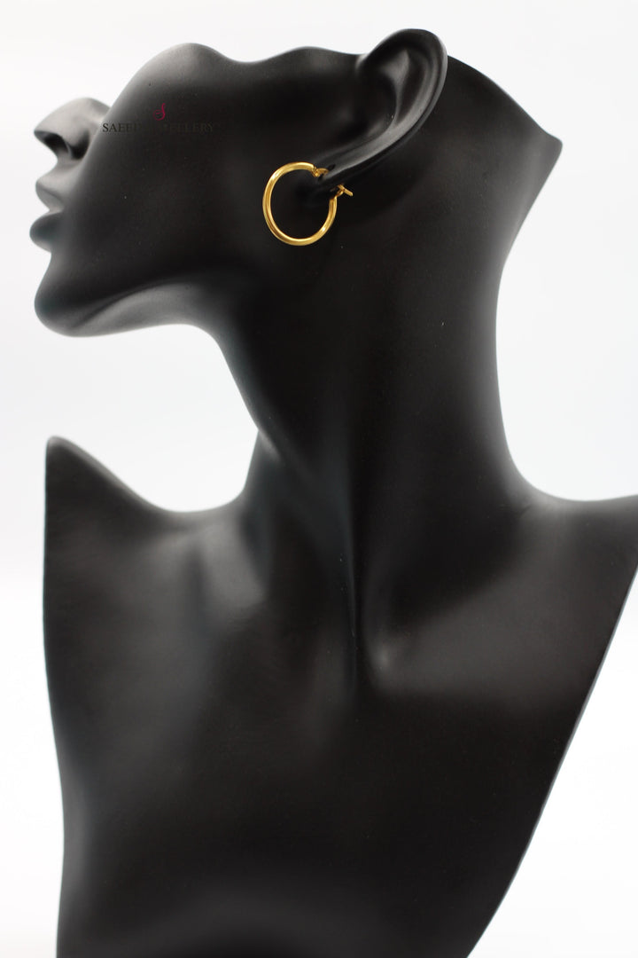 21K Gold Hoop Earrings by Saeed Jewelry - Image 2