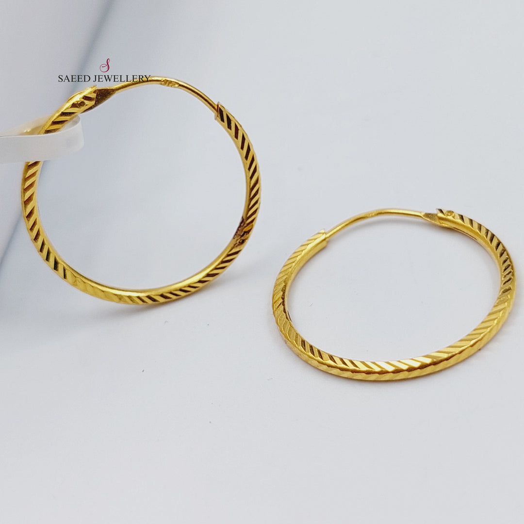 21K Gold Hoop Earrings by Saeed Jewelry - Image 2