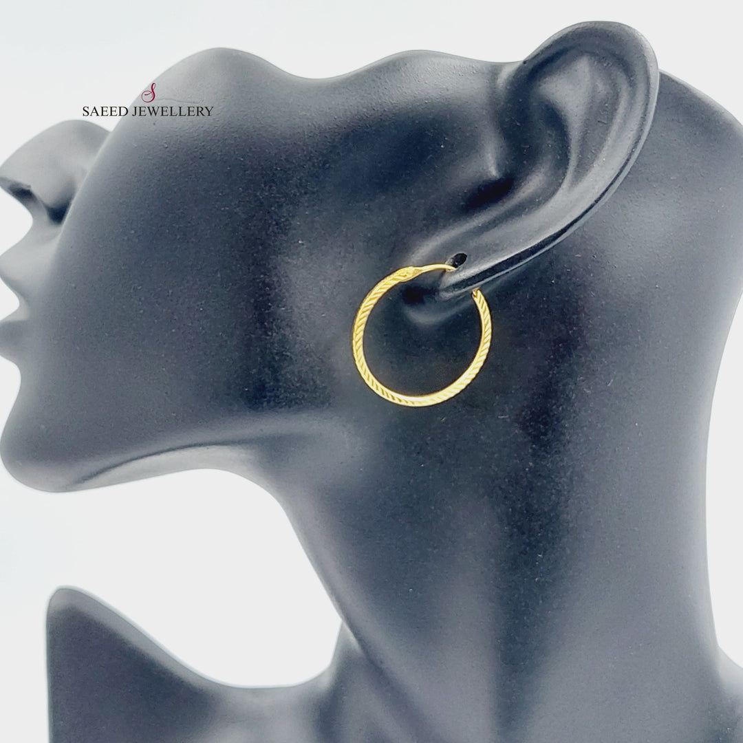 21K Gold Hoop Earrings by Saeed Jewelry - Image 4