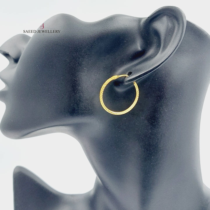 21K Gold Hoop Earrings by Saeed Jewelry - Image 4