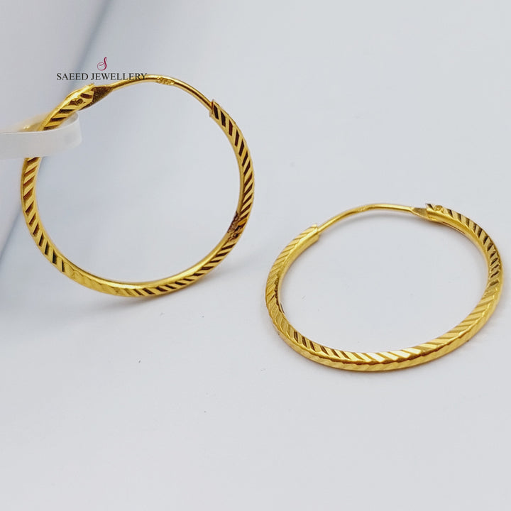 21K Gold Hoop Earrings by Saeed Jewelry - Image 5