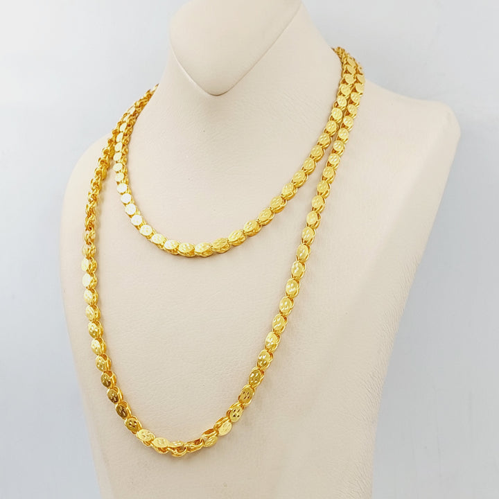 21K Gold Jarir One Meter Necklace by Saeed Jewelry - Image 3