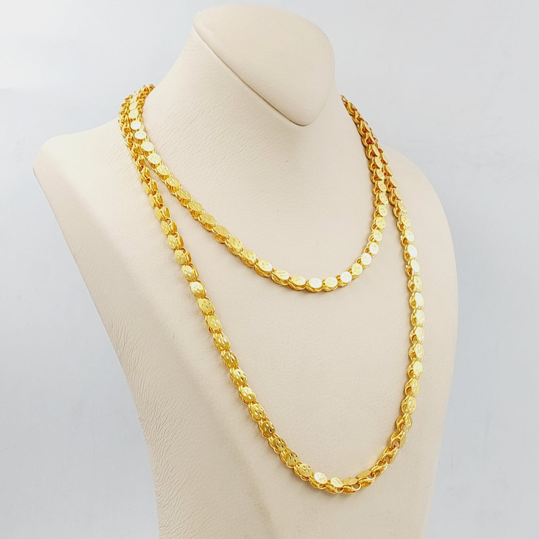 21K Gold Jarir One Meter Necklace by Saeed Jewelry - Image 4